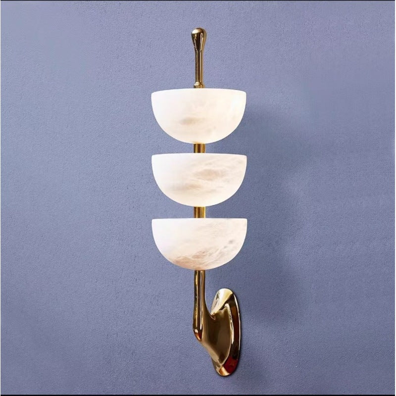 Spanish natural marble wall lamp - ideal for hotel, villa, background wall, entryway, stairwell, hallway, bedroom, and bedside decor