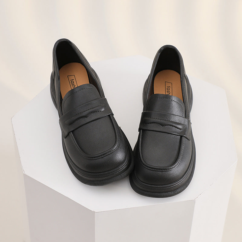 Thick sole preppy british style loafers women's 2025 new spring and autumn slip-on mary jane loafers flats