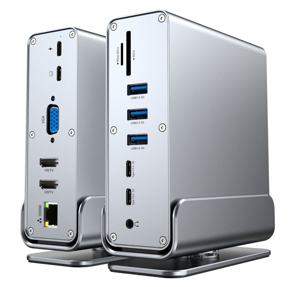 type-c3.2 docking station dual high-definition different display dp reading gigabit network port vertical desktop 15-in-1 expansion