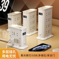 Multi-functional usb power strip socket - dorm room student power strip with long cord, home office desk panel with clock and night light