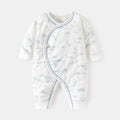 Babibele quilted romper - lightweight cotton, seamless bodysuit, autumn/winter pure cotton newborn butterfly outfit, baby crawling suit