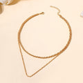 Wholesale braided chain necklace - european & american style, minimalist alloy, unisex, niche, cool & edgy, double layered, choker necklace