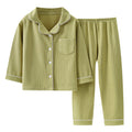 Derong pajamas kids pajamas men and women baby new autumn and winterlong sleevestwo-piece set boys and girls lapel home clothes