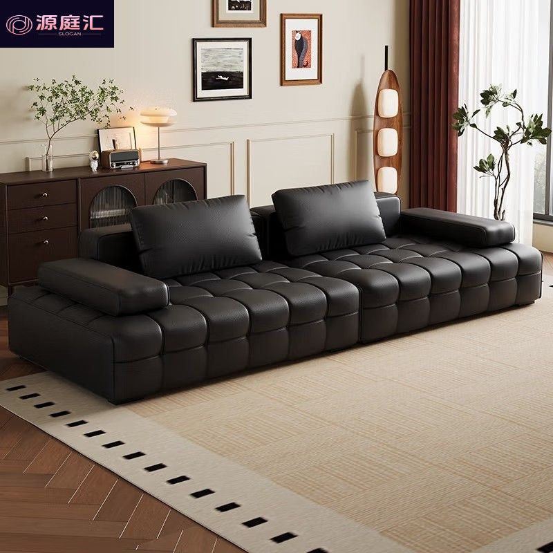 Lawrence villa large straight leather sofa living room genuine leather sofa italian normcore first layer cowhide sofa