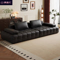 Lawrence villa large straight leather sofa living room genuine leather sofa italian normcore first layer cowhide sofa