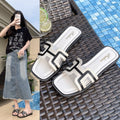 2025 new one-strap slippers: summer home flat slippers, women's beach sandals, sweet & stylish fashion slides