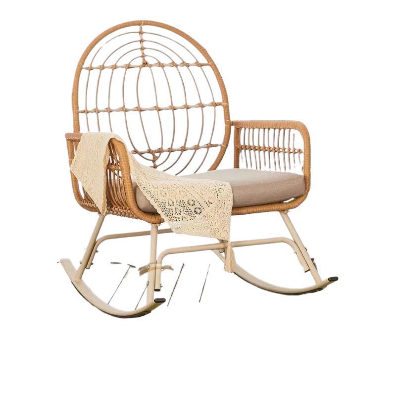 Rocking chair balcony casual rattan chair for home lazy sofa single living room rocking chair outdoor adult lounge rocking chair