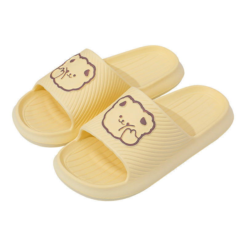 Eva home slippers for men and women, outdoor wear, indoor "stomping on clouds" comfort, cartoon cute, non-slip, odor-resistant, couple's soft sole flip-flops