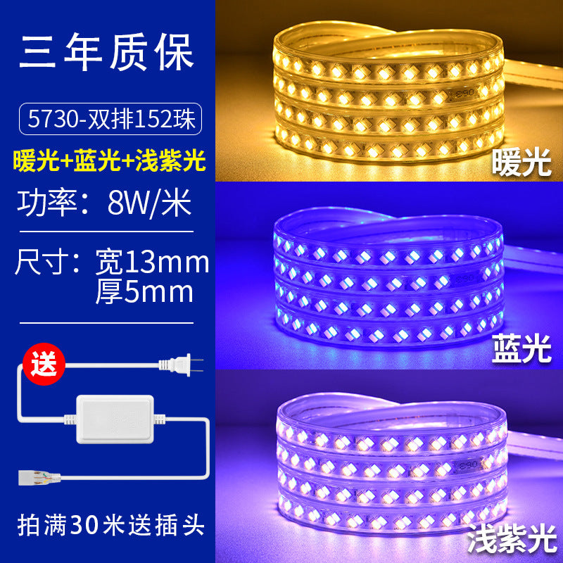Led strip lights, tri-color dimmable, home use, color changing, living room ceiling, 220v outdoor waterproof rgb flexible strip lights