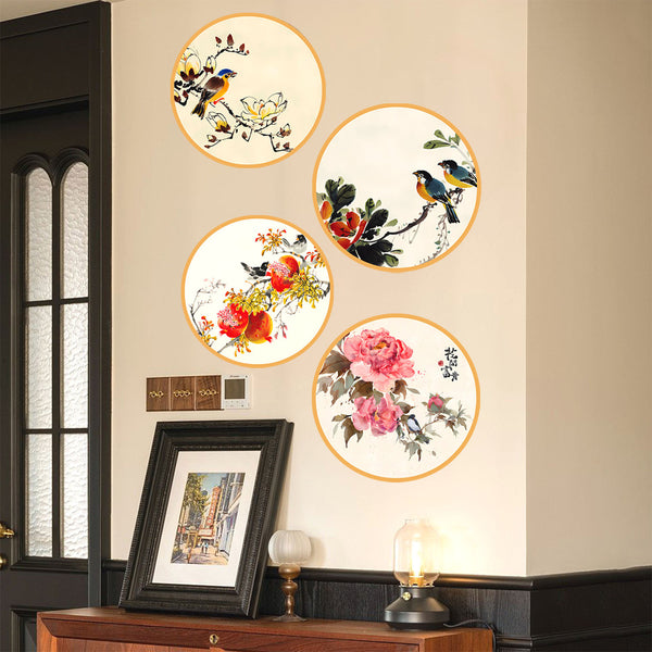 Cross-border  new Chinese style flower bird wall stickers for beautiful decoration of room walls