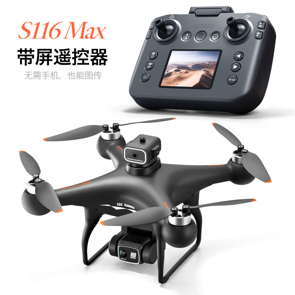 s116max brushless drone with remote control, screen, aerial photography, optical flow positioning, obstacle avoidance, aircraft model
