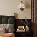 French-style wall lamp, vintage-inspired, for bedroom bedside, living room, hallway, or entryway accent wall. retro walnut finish, eye-friendly wall sconce