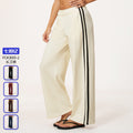 color block women's sweatpants: thickened, warm, moisture-wicking, loose fit, slimming, drapey, versatile, casual wide-leg pants 3005