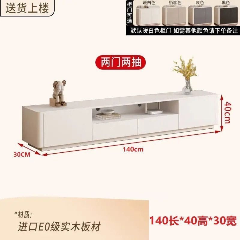 Solid wood floor tv stand - modern minimalist design for small living rooms - floor cabinet with storage, coffee table, and tv stand combination