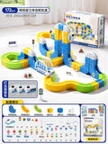 [3 electric high-speed trains with additional lights] exquisite gift box with various diy tracks [172pcs]