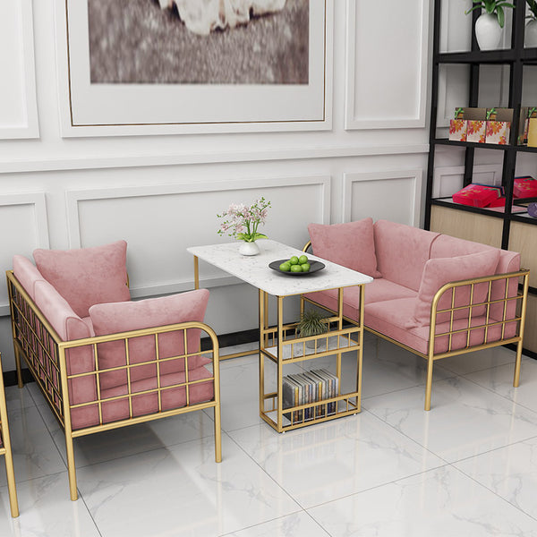 Light luxury sales office negotiation rest area leisure fabric sofa Internet celebrity dessert milk tea shop cafe table and chair combination