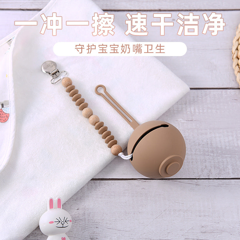 Portable pacifier storage box, food grade silicone pacifier storage bag, wholesale pacifier storage bag with lanyard