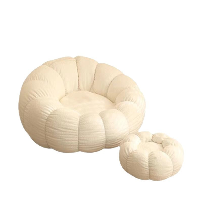 Cream wind lazy sofa reclining and sleeping pumpkin sofa leisure chair lamb wool fabric sofa single sofa