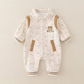 Baby outwear double-layer autum clothes baby onesie newborn spring khaki outwear clothes spring & fall crawling clothes