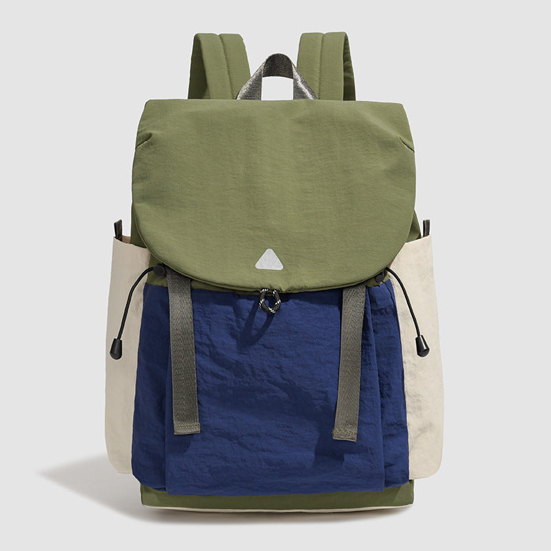 New fashion contrasting color Korean version backpack travel lightweight large capacity backpack trend junior high school college student schoolbag