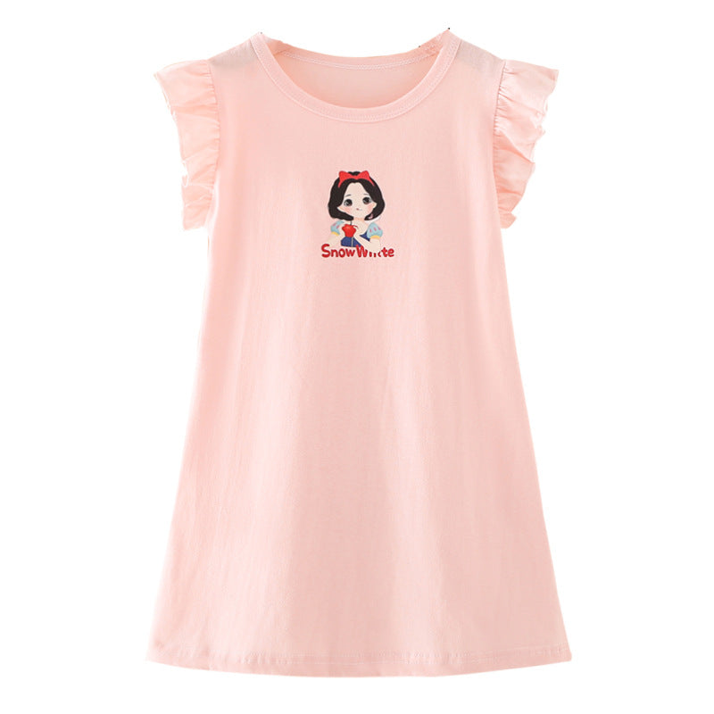 Girls' summer dress new style fashionable children's short-sleeved skirt summer girl long t-shirt dress
