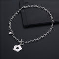 Titanium steel texture flower pendant female trendy casual disco high-end texture clavicle chain necklace sweater chain necklace