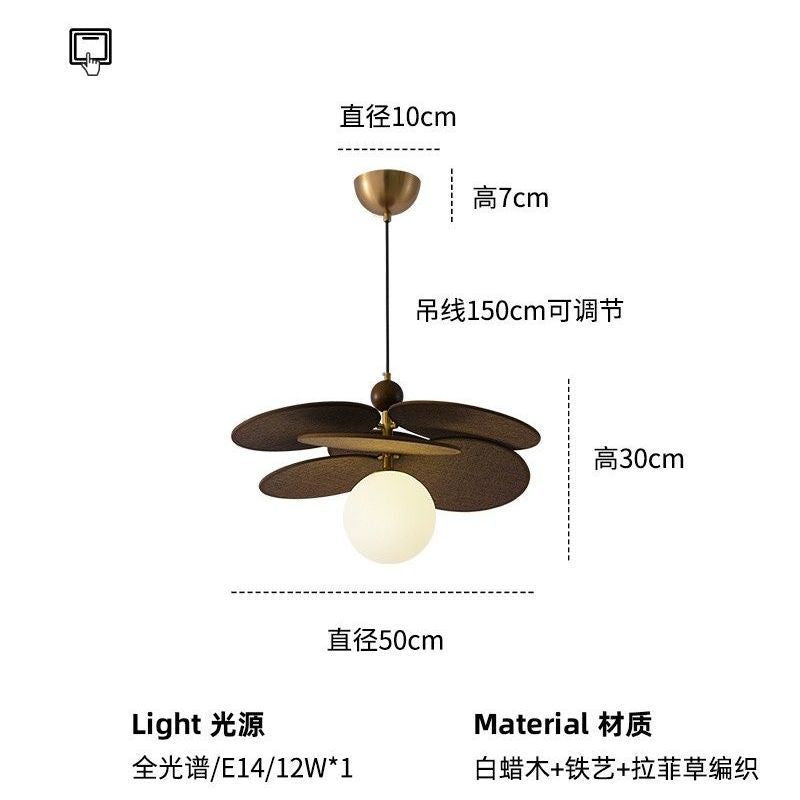 French medieval chinese ancient style rattan lamp restaurant japanese retro dining table chandelier bedroom master bedroom study balcony