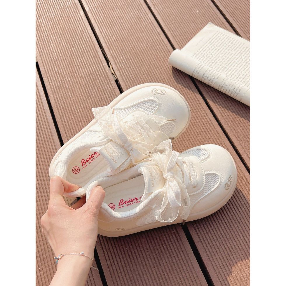 Summer breathable mesh white shoesgirlnew arrival look with skirt girl bread shoes easiest for matchcasual german training shoes