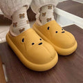 Winter cute cotton slippers for men and women, student dormitory fashion cartoon cute couple's closed-back warm plush confinement slippers