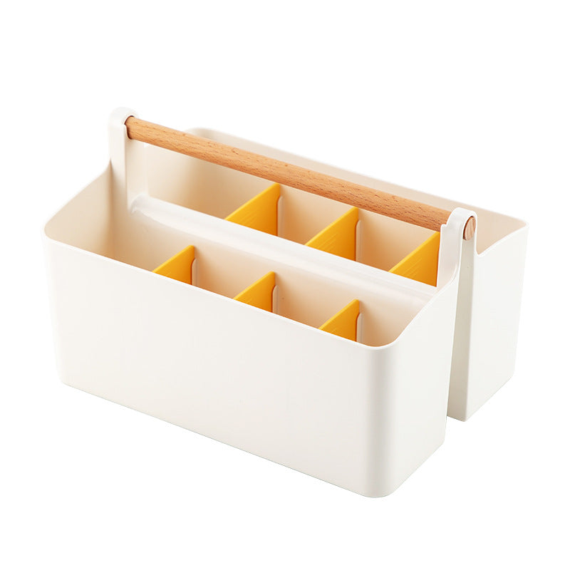 Desktop sundries Transparent stationery storage box Plastic handheld pen holder Storage box Book document Marker pencil case