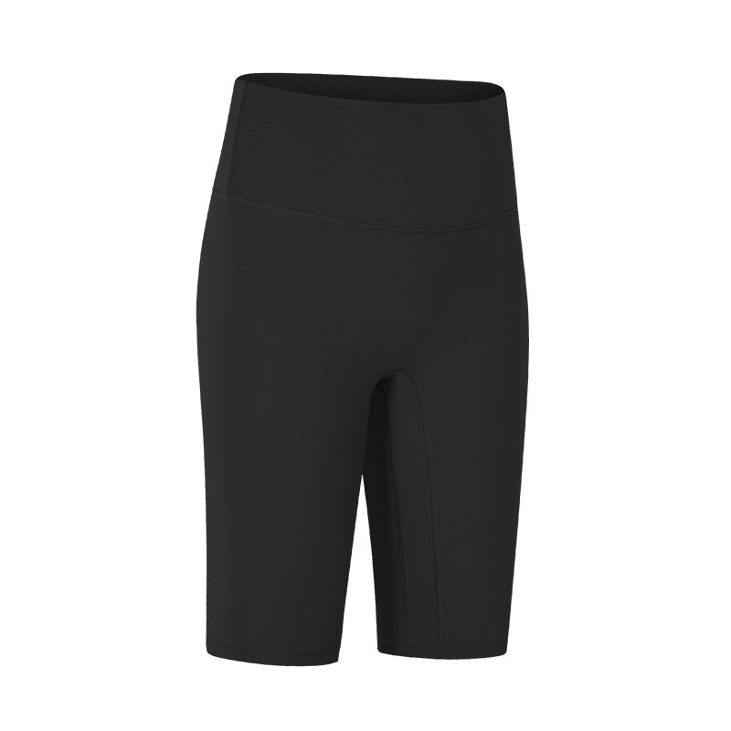 Spring/summer new arrival: seamless double-sided brushed yoga shorts - high-waisted, stretchy, outdoor sports capris for women (model: dk066)