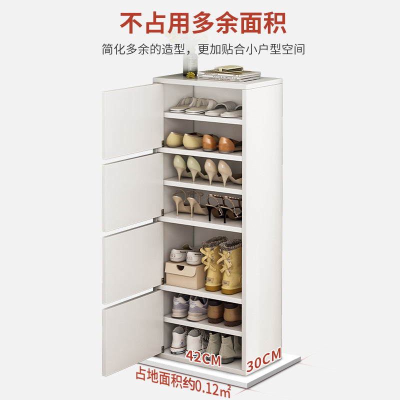Shoe cabinet narrow and high vertical door household multi-layer storage integrated against the wall 2025 new home entrance indoor shoe rack