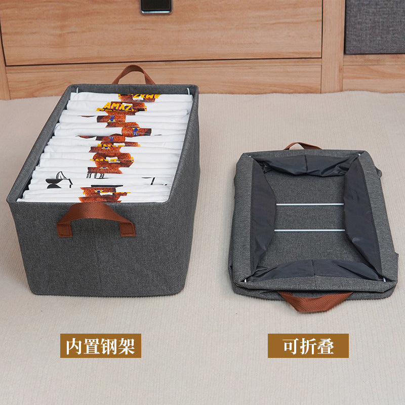 Cationic steel frame storage box Foldable wardrobe Clothes storage box Home fabric clothing storage basket Multifunctional