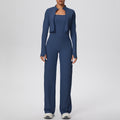 New barely-there quick-dry activewear set: outdoor casual running & fitness outfit - butt-lifting, tummy-control, wide-leg yoga leggings