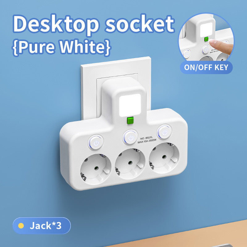 European standard smart usb + type-c fast charging power strip adapter with russian, korean, and german plugs