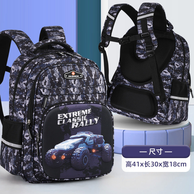 New arrival cartoon 3d elastic fabric large capacity primary school student schoolbag stereo burden reduction spine protection lightweight backpack