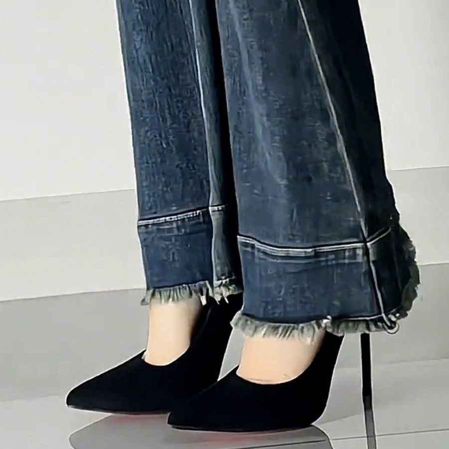 French sexy high heels women's 2024 new spring pointed toe pumps versatile single shoes stiletto heel non-slip work shoes for women