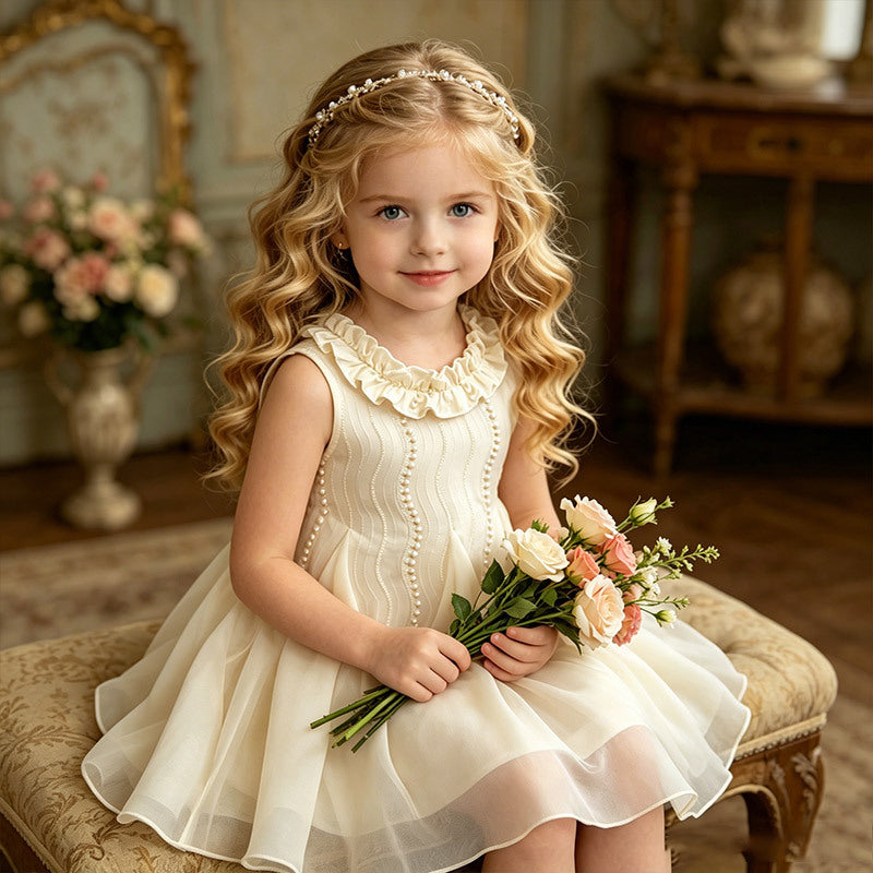 Girls' summer dress  new style children's mermaid dress sleeveless chic and trendy tank top princess dress