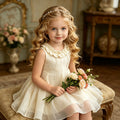 Girls' summer dress  new style children's mermaid dress sleeveless chic and trendy tank top princess dress