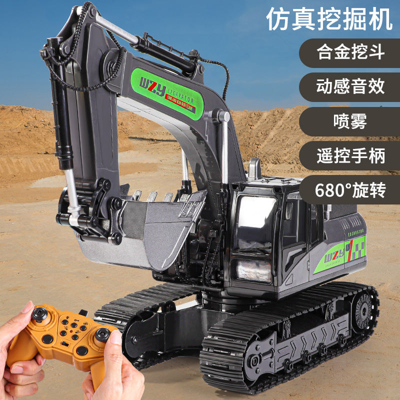 alloy remote control excavator toy car kids boys large engineering vehicle excavator toy wireless excavator