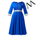 D3340  foreign trade women's clothing  new women's fashion elegant round neck patchwork african dress