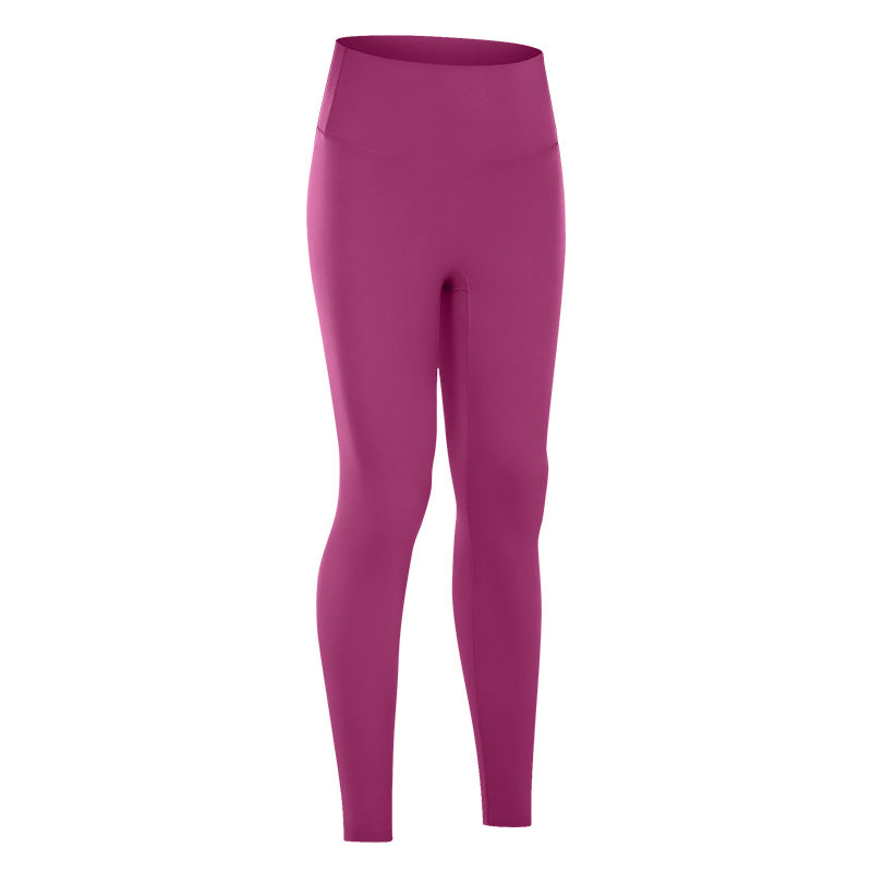 Dianqian new arrival nude fitness pants women's no embarrassing line high waist sports hip lifting stretch yoga pants d19108-2