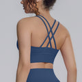 New arrival cross backless sports bra yoga wear topsbubble wrap push-up running training fitness vest for women