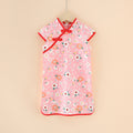 Tang suit ethnic cheongsam spring summer dress kidshan dynasty improved children's clothing small and medium-sized children's princess dress short-sleeved children's dress