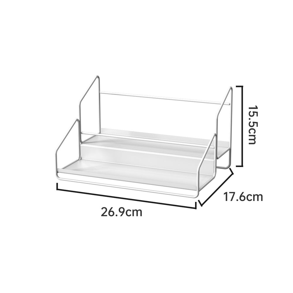 Multifunctional iron art shelf - double layer spice rack - countertop kitchen spice organizer - oil, salt, sauce, and vinegar storage rack