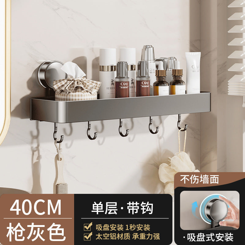 Strong suction cup rack, toilet non-punching, wall-mounted bathroom rack, wall toilet washstand storage