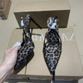 Za2024 autumn/winter new leopard print back strap high heel sandals - european & american style, everyday versatile women's sandals