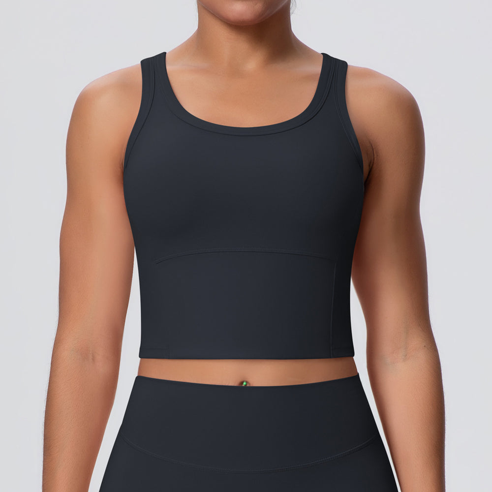 New arrival cross-border brushed yoga tops with chest pad fitness bra women's beautiful back sports intimatesbubble wrap vest outwear