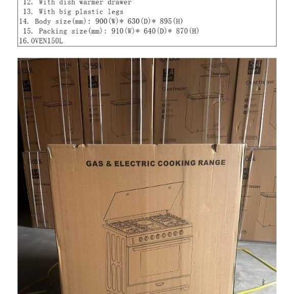 4 four gas two 2 electric oven burner stove stove one-piece upright barbecue fry 900 wide processing print l