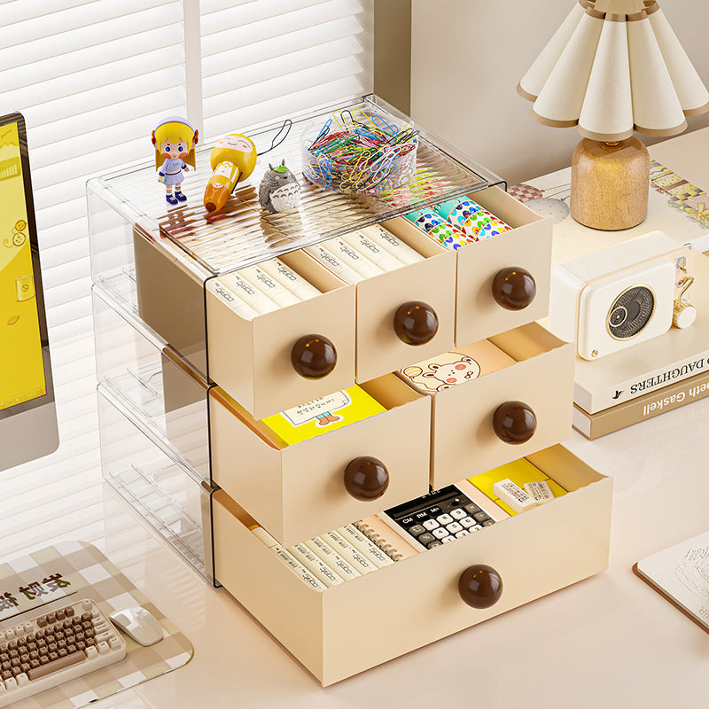Desktop Storage Box Drawer Storage Box Student Desk Cosmetics Shelf Large Capacity Stationery Organizing Box